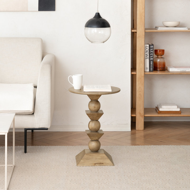 Arthea Solid Wood End Table, Sable chaud