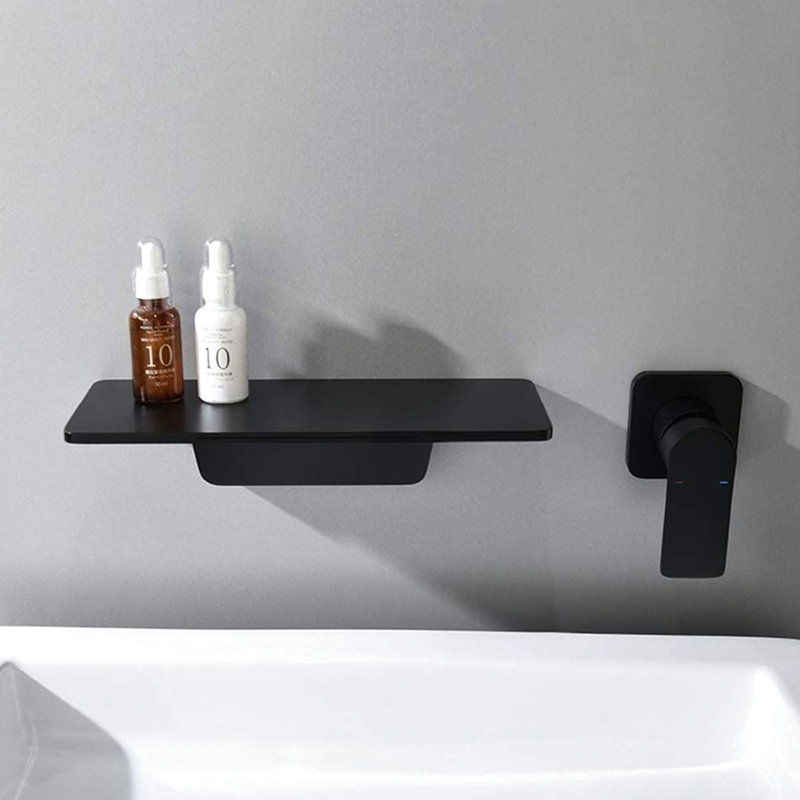 Robinet pour salle de bain Waterfall, Noir mat