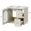 Ensemble de meuble-lavabo mural de 24 po avec lavabo en cÃ©ramique, porte et tiroirs Ã  fermeture en douceur-1796980671