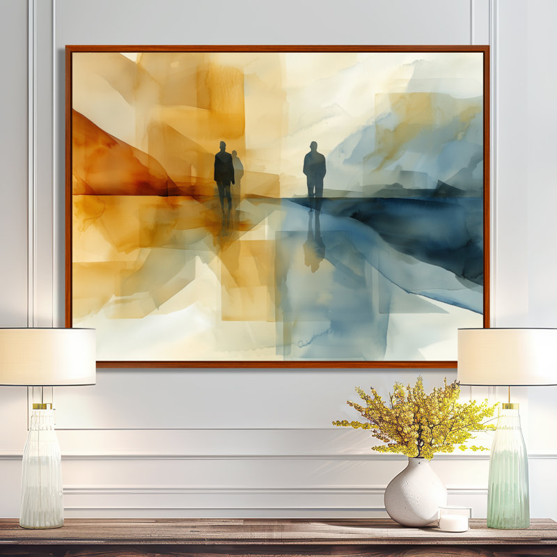 Jabez abstrait, marchant vers l'inconnu I - art mural transitionnel grand, H 12 po x l 20 po, Brun