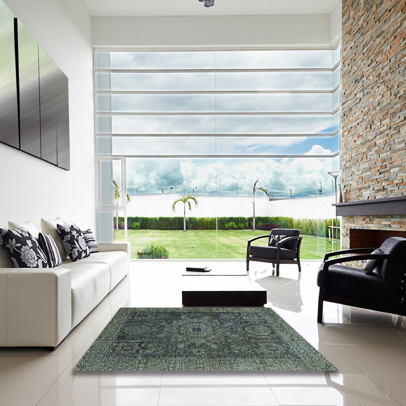 Tapis abstrait 100% lavable à la machine 2355 ABS2355, Carré 3 pi