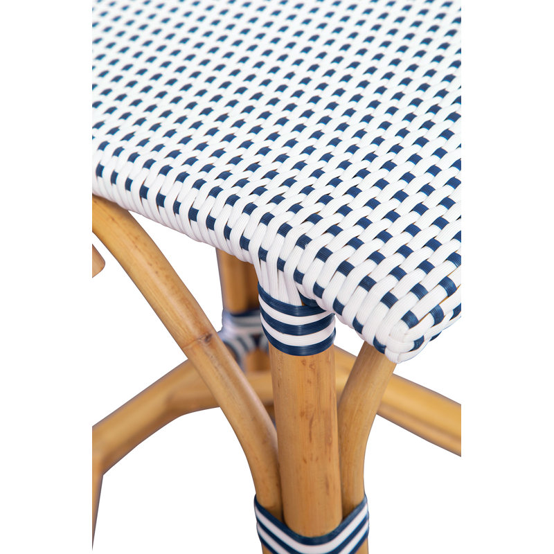 Leroy Bar Stool, White/Blue, Bar Stool (30" Seat Height)