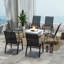 Ensemble de 4 chaises de patio, tissu extérieur en polyester et structure en métal-1275421179