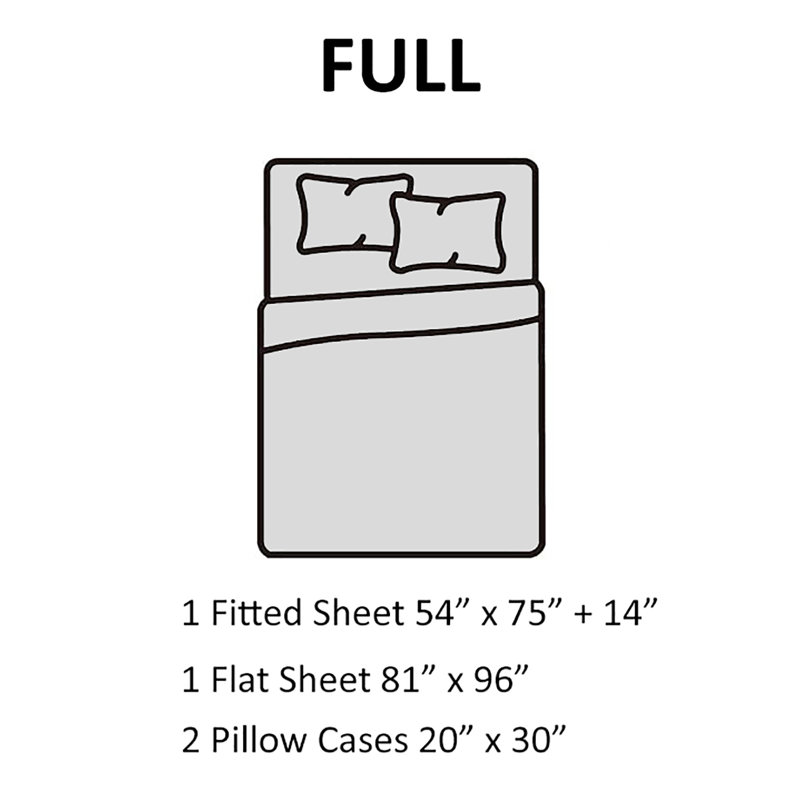 Sheet Set 2000 Embroidery Soft Cozy 14" Deep Pocket, Full Sheet Set with Fitted Sheet + 2 Pillowcases, Spice