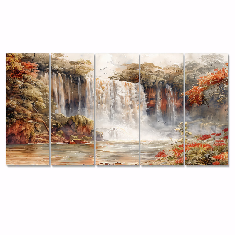 Ensemble de salon Iguazu Falls In Jungle I - Jungle Wall Art, H 28 po x l 60 po