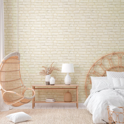 The Bricks and More Coastal Brick Effect Motif 10.05m x 53cm Matte Wallpaper Roll