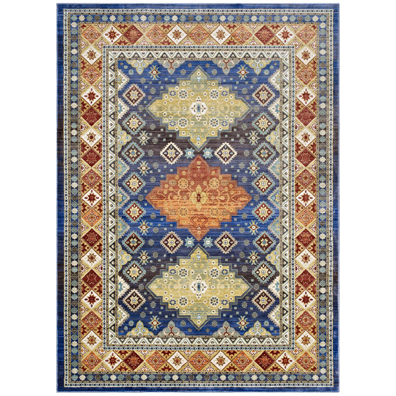 Tapis à motif de losanges délavé Atzi Southwestern par Modway, Rectangle 4 pi x 6 pi