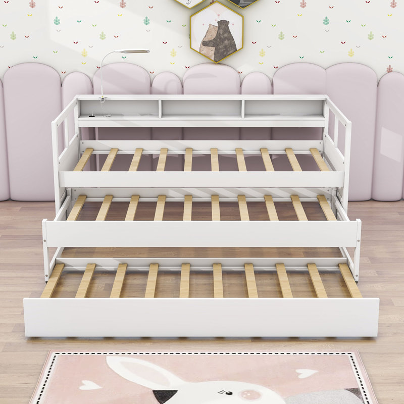 Dhruv Extra-long Twin Daybed with Trundle, White