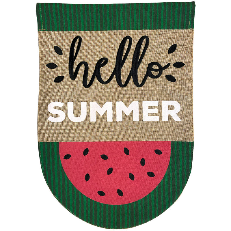 Drapeau de jardin Watermelon Summer Burlap