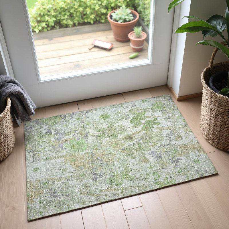 Tapis floral Premium Elize AMF1506 lavable à la machine, Rectangle 1 pi 8 po x 2 pi 6 po