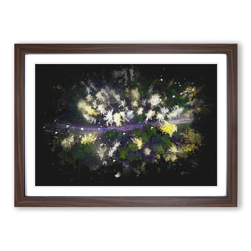 Yellow Forest in Austria - Picture Frame Painting Print, 33cm H x 45cm W x 2cm D, Walnut Framed