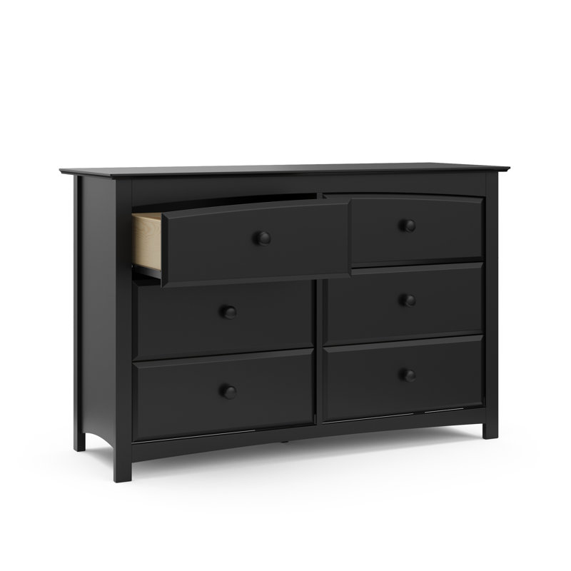 Kenton Wood 6-Drawer Double Dresser, Black