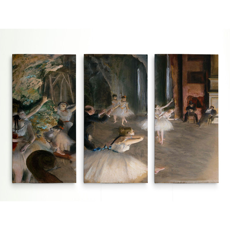 « simulation sur scène » par edgar degas, reproduction d’image multi-pièces sur toile, H 40 po x l 60 po x P 1,5 po
