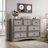  3 Piece Bedroom Dresser Set - 7 Drawer Dresser And Two 2 Drawer Nightstands With Charging Station,gray Wash