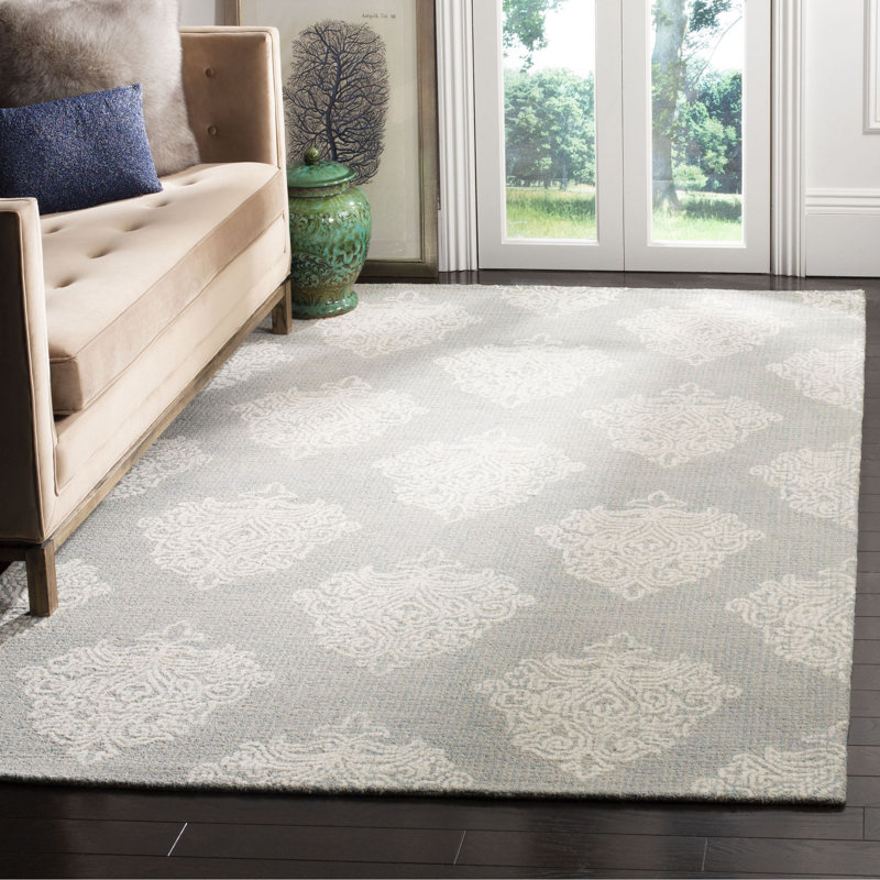 Tapis beige en laine touffeté à la main Galien, Rectangle 9 pi x 12 pi