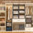 Stackable Closet Organizers And Storage Baskets With Wood Top Black