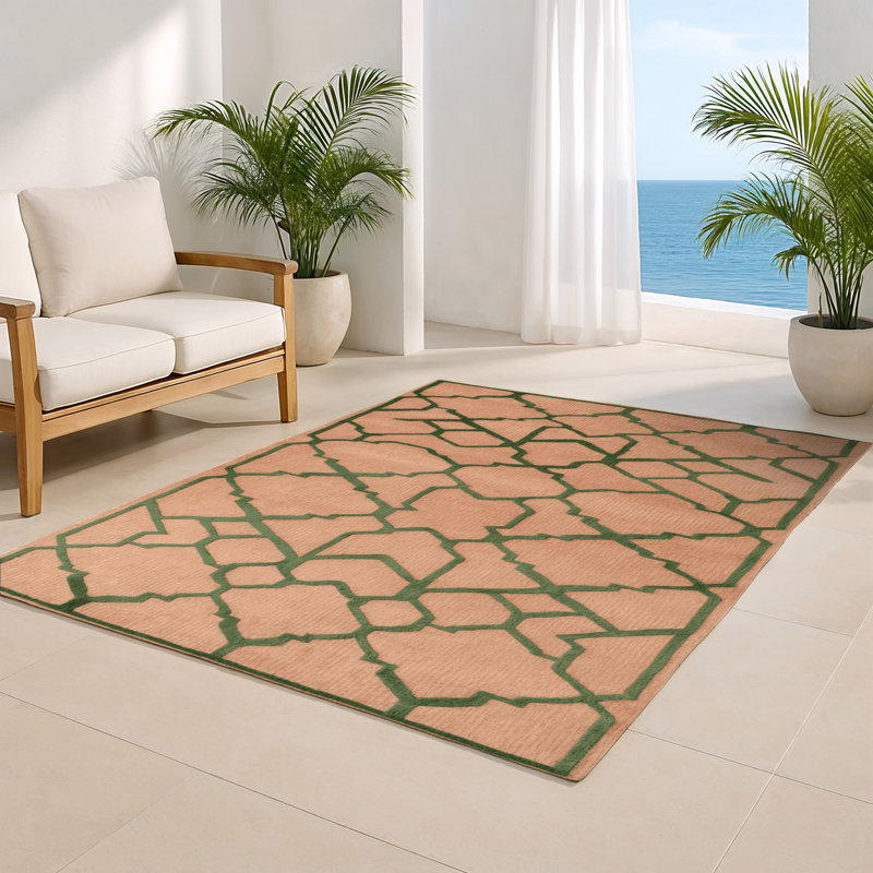 Tapis brun intérieur et extérieur Trellis, Rectangle 4pi x 6 pi