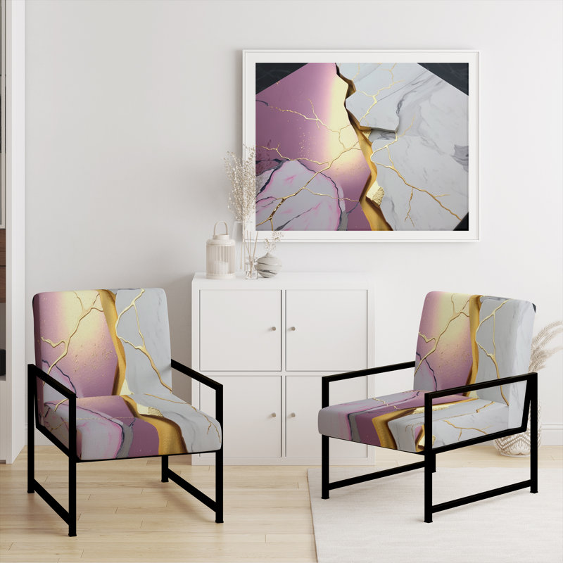 Cress - Fauteuil d'appoint rembourré en marbre, Noir, noir, noir, noir