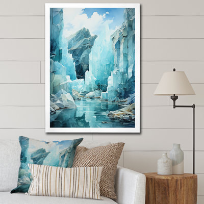 Art mural sur toile Teal Glacier Crystalline Wonderland II - Paysage et nature