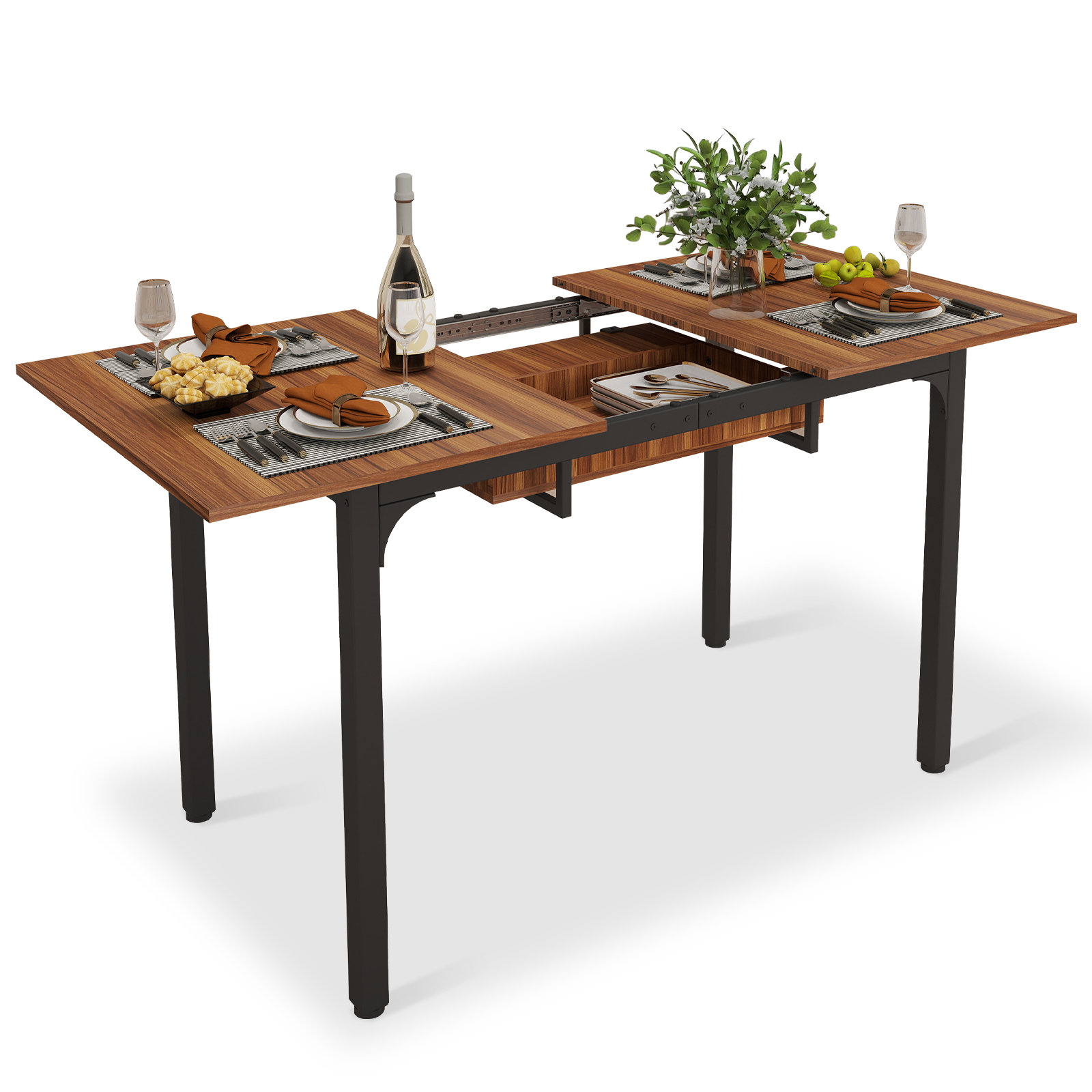 Borough Wharf Extendable Antke Dining Table With 110-150cm Tabletop, Kitchen Wood Desk With 4-8 Seats, Space Saving & Reviews | Wayfair.co.uk