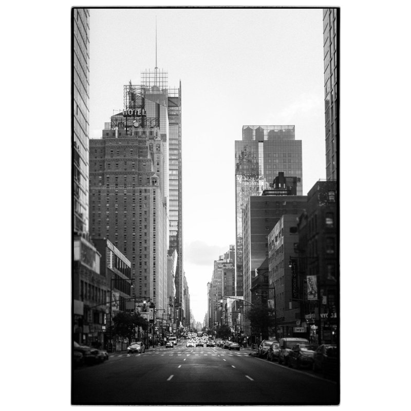 Midtown, New York City - Picture Frame Photograph on Paper , Black Framed, 40" H x 28.5" W