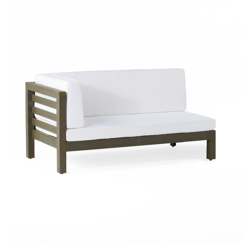 BANC D'ANGLE GAUCHE ET TABLE DE CAFÉ Oana, blanc, Blanc