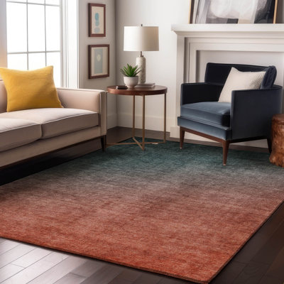 Premium Machine Washable Cerrito AMF569 Teal Rug