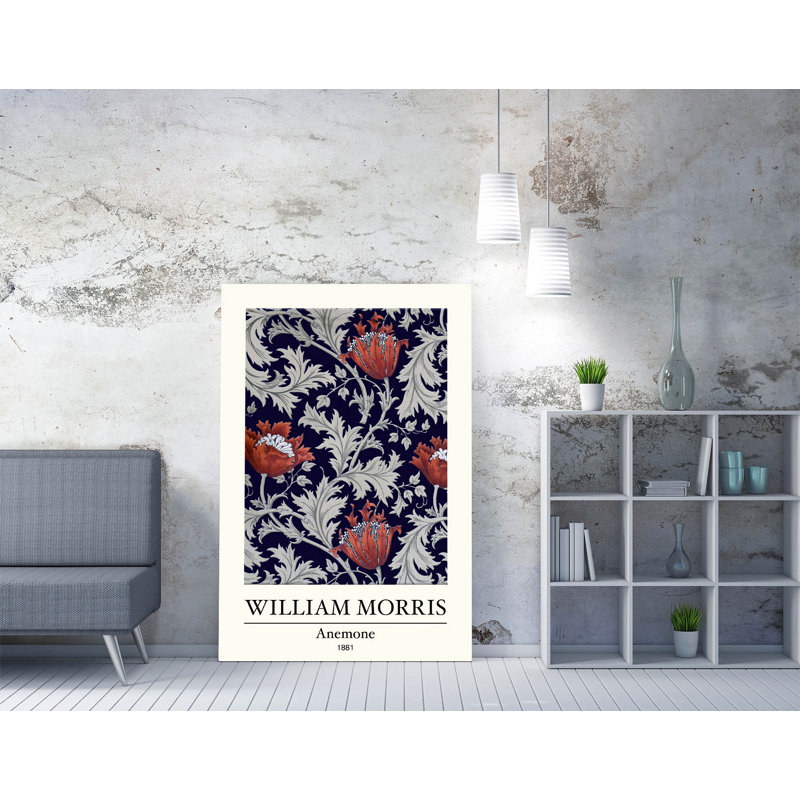 William Morris Anemone Canvas Wall Art Print Picture, 91.44cm H x 60.96cm W