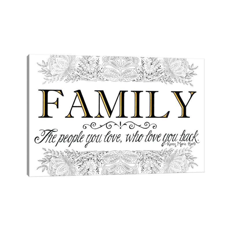"Family" par Deb Strain - Art textuel sur toile tendue, H 8 po x l 12 po x P 0,75 po