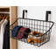 Paniers de rangement muraux sans perforation avec envers adhésif, organisateur en fil d'acier robuste pour armoires de cuisine, salle de bain, garde-robe et garde-manger, installation sans outil, paquet de 2