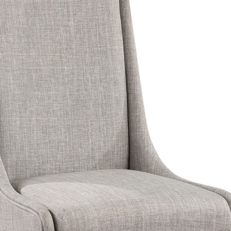 Ensemble de deux chaises d'appoint en lin gris et blanc