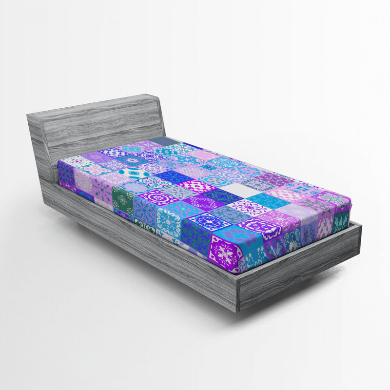 Microfiber Patchwork Fitted Sheet, Twin Fitted Sheet