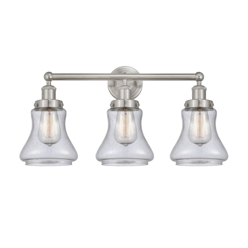 Éclairage pour meuble-lavabo à 3 lumières à intensité variable Asadbek, Mercurisé, Nickel satiné brossé