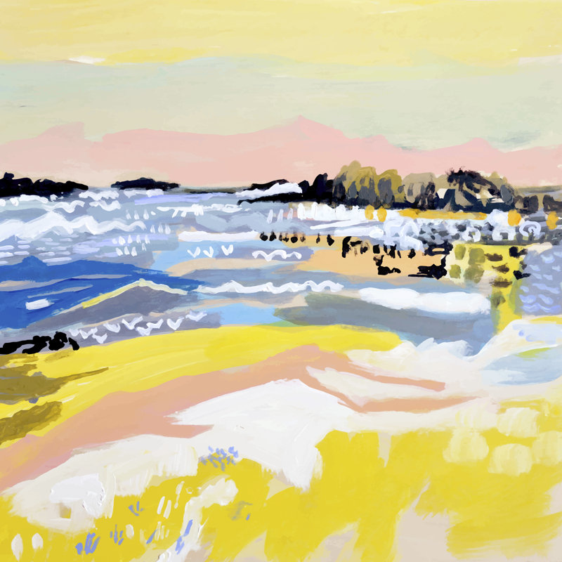 Surfscape V by Karen Fields - Wrapped Canvas Painting, 51cm H x 51cm W x 3.8cm D
