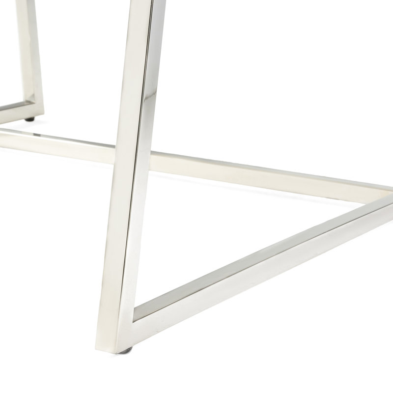 Chaise d'appoint moderne moderne en cuir blanc avec siège ergonomique contemporain au look chic qui rehausse l'expérience d'assise