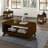 Rectangular Living Room Coffee Table Set, 3-Piece Living Room Table Set With Solid Wood Legs, 1 Coffee Table And 2 End Table, Wood Centre Table Tea Table Set .Easy Assembly-165835413