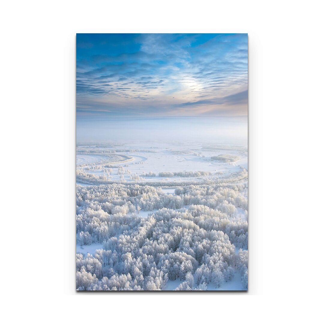 Leinwandbild Wald im Winter - Draufsicht