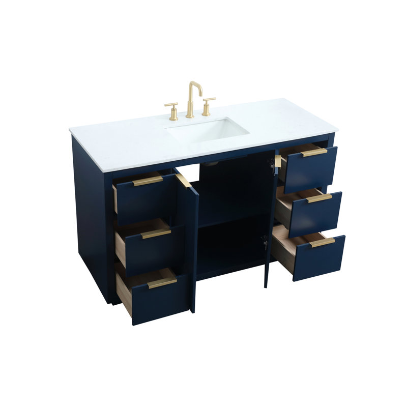 Ensemble de meuble-lavabo simple 54 po Broadlands, Bleu