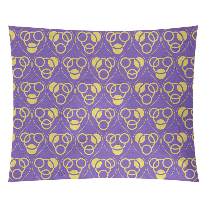 Tapisserie, H 27,5 po x l 37,5 po, Mauve/jaune