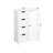 White Bathroom Cabinet With Adjustable Shelf And 4 Slatted Drawers - For Living Room, Office Storage In Routed Handle Drawers, Different Spaces