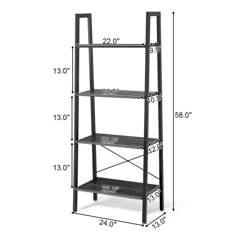 Ladder Bookcase, Black