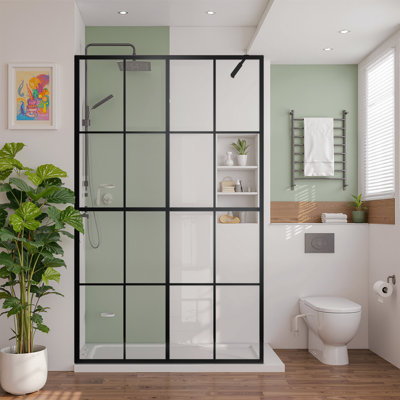 46" W x 72" H Walk-in Wet-room Shower Door with Clear Tempered Glass