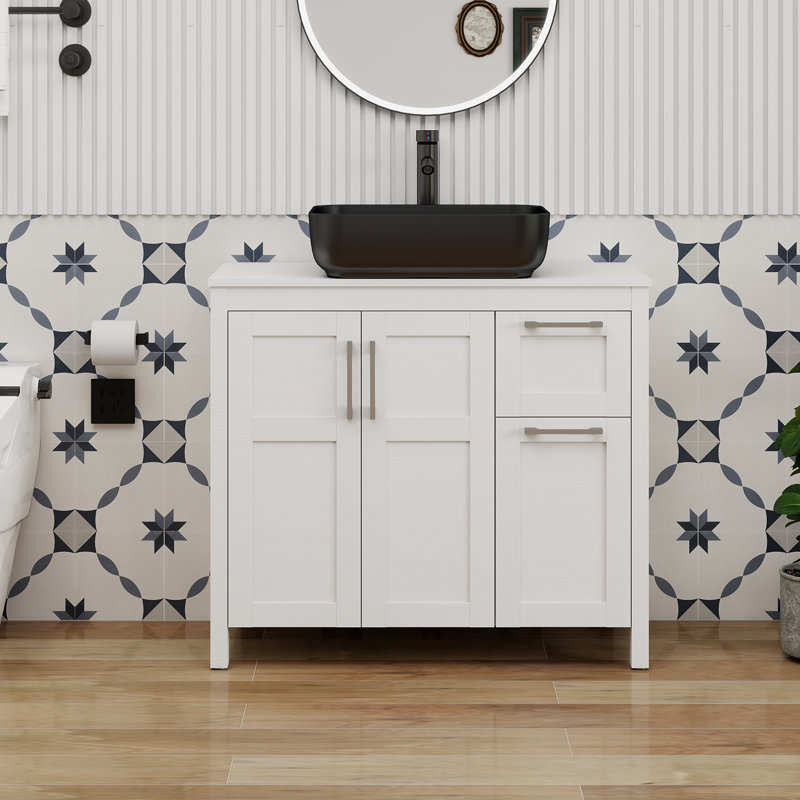 Ensemble de meuble-lavabo simple 36 po avec lavabo 36 po, Blanc