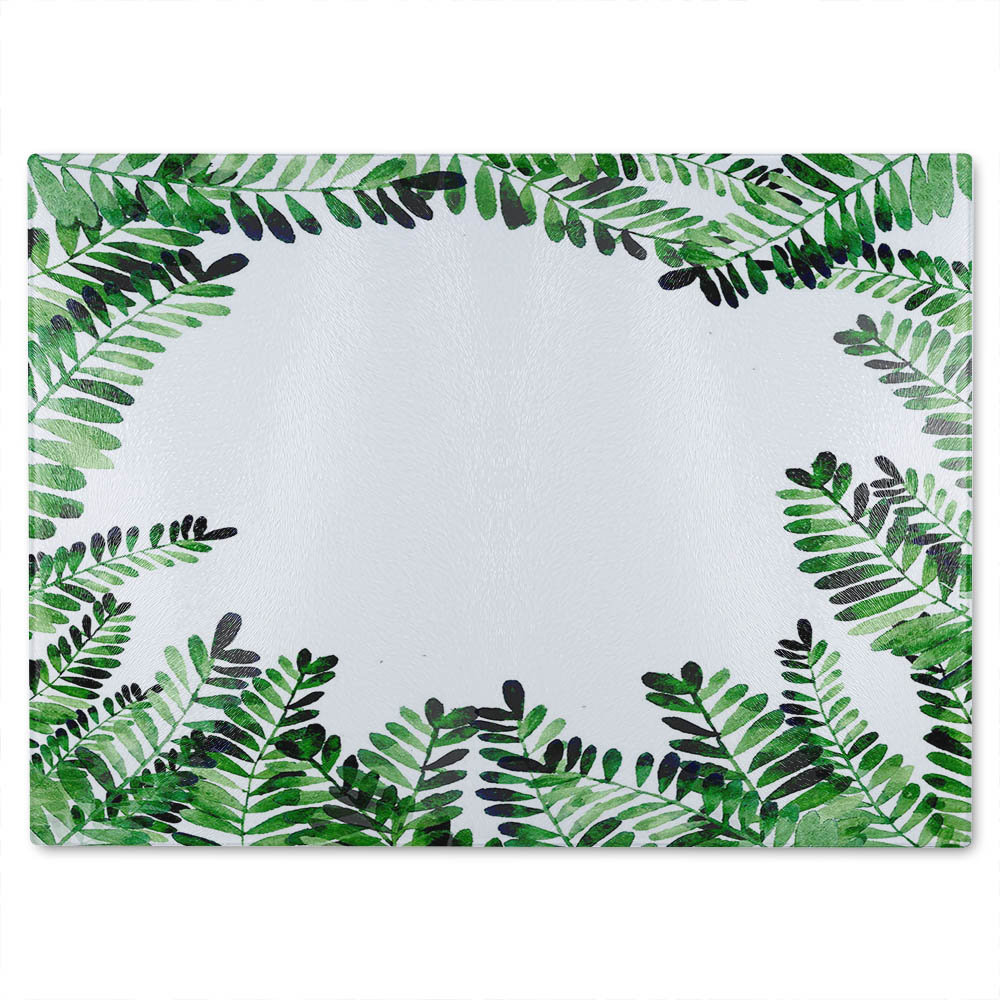 Botanical Leaves Glass Chopping Board