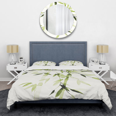 Simplist Bamboo Leaves II - Floral Print Duvet Cover Set