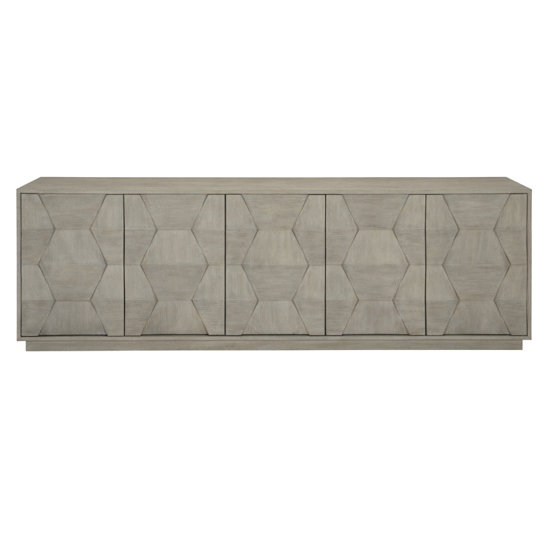 Linea Media Console, Linea - Cerused Greige Finish