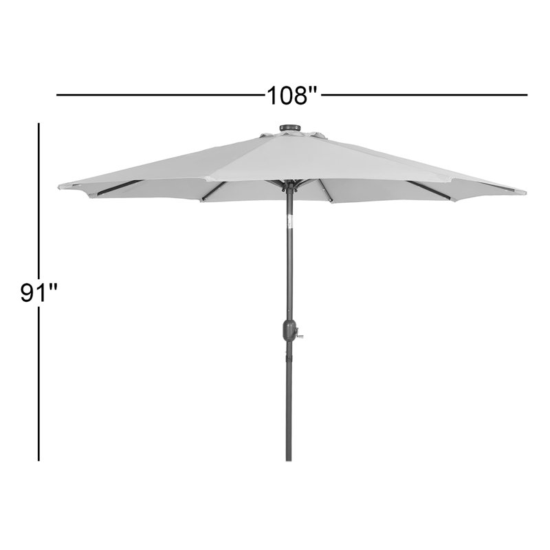 Parasol de marché lumineux 9 pi Addison, Bleu marine