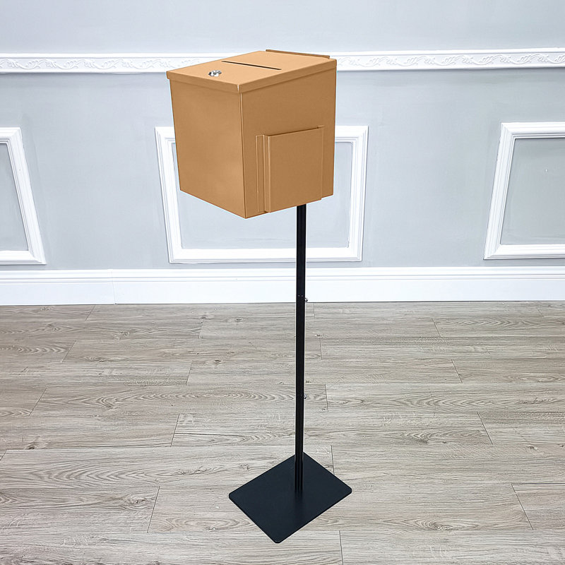Boîte de donation en métal, Beige