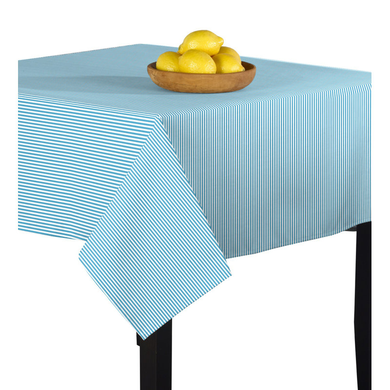Krauthamer Pinstripe Tablecloth, 90" x 90", Blue
