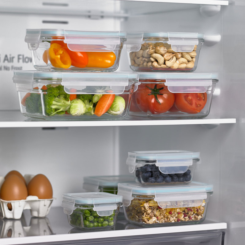 TemperMax Clear Glass 16-Piece Food Storage Set with Airtight Lids